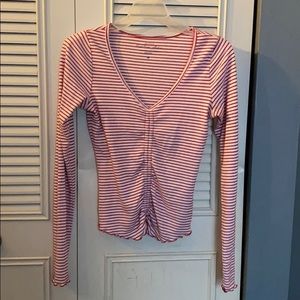 Red and White Striped Top